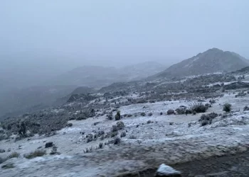 Primera nevada del año 2023 en el pico El Águila