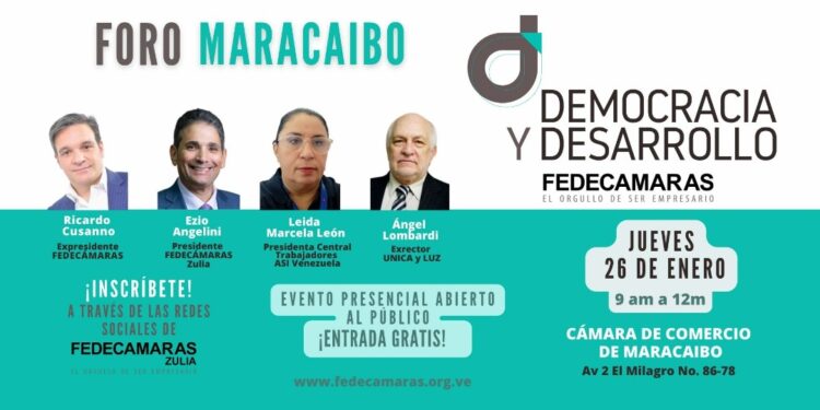 Fedecámaras convoca al foro “Democracia y Desarrollo” el 26 de enero en Maracaibo