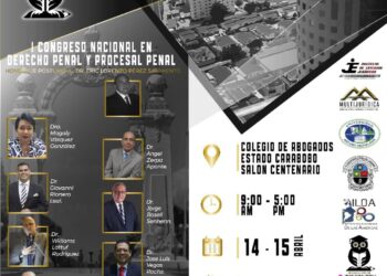 Realizarán el 1° Congreso Nacional de Derecho Penal y Procesal Penal en Valencia el 14 y 15 de abril
