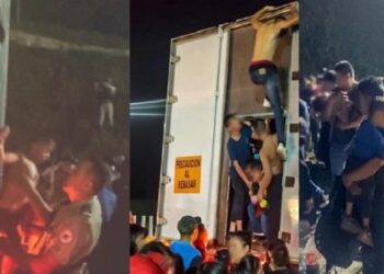 Localizan en México a 350 migrantes hacinados y deshidratados en la caja de un tráiler