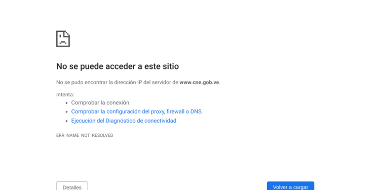 La página del Consejo Nacional Electoral esta caída desde hace más de 24 horas