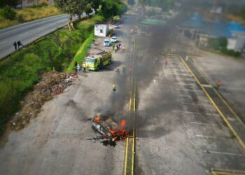 Reportan un hombre calcinado en la ARC tras accidente de tránsito este 25 de diciembre