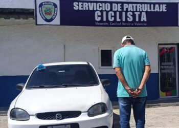 Policía de Valencia aprehendió a un hombre por hurto en un vehículo automotor en el Centro Histórico