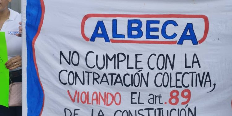 Trabajadores de la empresa Albeca protestaron para exigir mejores condiciones laborales