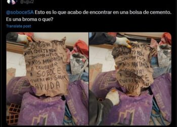 Unos peruanos utilizaron una bolsa de cemento para denunciar la esclavitud en una fábrica de SOBOCE