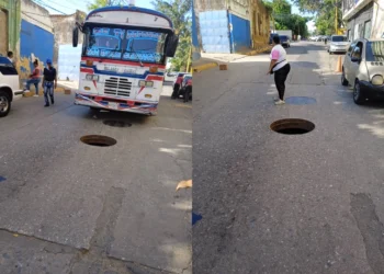 Solicitan reparación de tapa de alcantarilla en calle Carabobo de Valencia