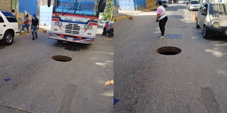Solicitan reparación de tapa de alcantarilla en calle Carabobo de Valencia