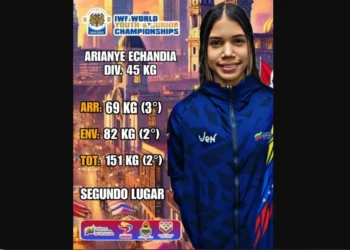 Arianye Echandía obtuvo plata en el Campeonato Mundial de Pesas