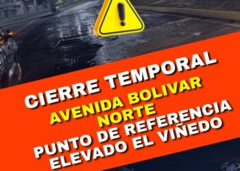 Cierre temporal de la Av. Bolívar a la altura del Elevado de El Viñedo